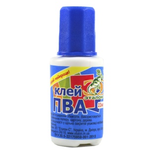 Клей ПВА,   22 мл, с кисточкой, Эталон-С - интернет-магазин optom-k.com