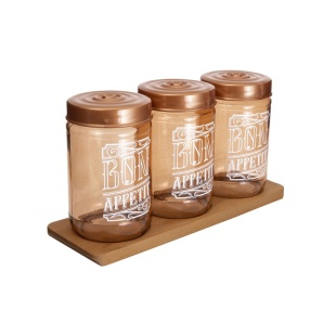 Банка, 660 мл, скляна, з пластиковою кришкою, "Gold Rose", HEREVIN - інтернет-магазин optom-k.com