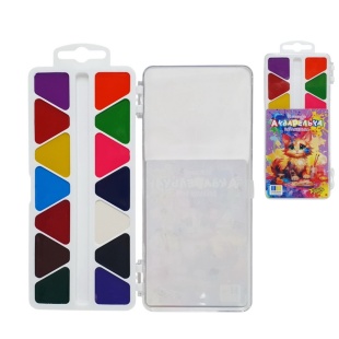 Акварель, 14 цветов, медовая, пластиковая упаковка, "Акварелька - карамелька", Тетрада - интернет-магазин optom-k.com