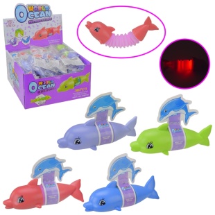 Антистресс, 12-18 см, цветной, растягивающийся, со световыми эффектами, "Дельфин" - интернет-магазин optom-k.com