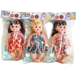 Кукла, 30 см, музыкальная, с ножницами, в ассортименте, в пакете 22х5х39 см - интернет-магазин optom-k.com