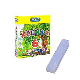 Крейда кольорова, 6 кольорів, 1,5х7 см, асфальтна, Люкс Колор - інтернет-магазин optom-k.com