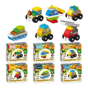 Конструктор, 8-13 деталей, 11х6х10 см, "Городской транспорт в ассортименте-2", DIY TOYS - интернет-магазин optom-k.com