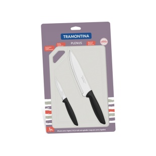 Набор ножей, лезвия - 76 мм, 178 мм, доска, металлические, универсальные, "Plenus", TRAMONTINA - интернет-магазин optom-k.com