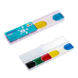 Акварель, 6 цветов, пластиковая упаковка, без кисточки, "Мозаика", ГАММА'UA - интернет-магазин optom-k.com