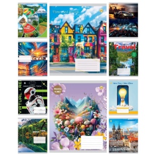 Тетрадь, 60 листов, клетка, "Мікс 3", Тетрада - интернет-магазин optom-k.com