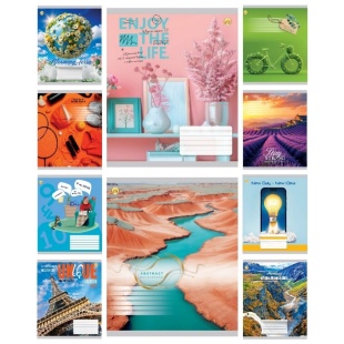 Тетрадь, 96 листов, клетка, "Мікс 3", Тетрада - интернет-магазин optom-k.com