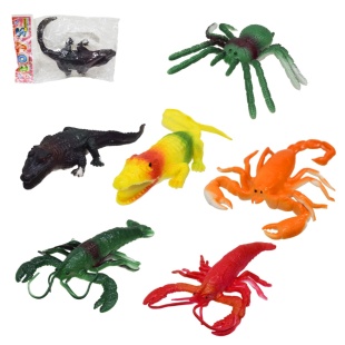 Животное резиновое, в ассортименте, в пакете, 13х8х2 см - интернет-магазин optom-k.com