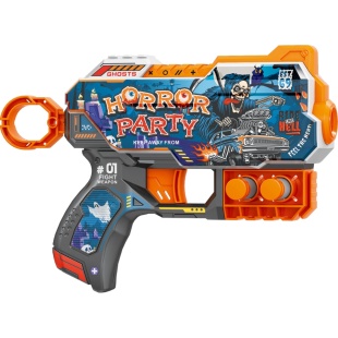 Пистолет, 20х13,5 см, с поролоновыми патронами (4 шт), в коробке 20х15х5 см, "Вечеринка ужасов" - интернет-магазин optom-k.com