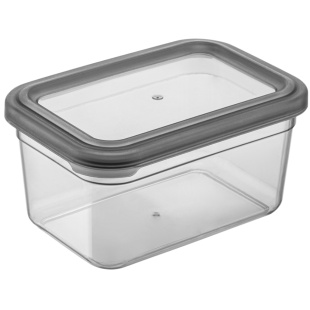 Контейнер для сипучих, 1,1 л, 11,7х17х8,5 см, пластиковий, з кришкою, "Soft Box Grey", IDEA HOME - інтернет-магазин optom-k.com