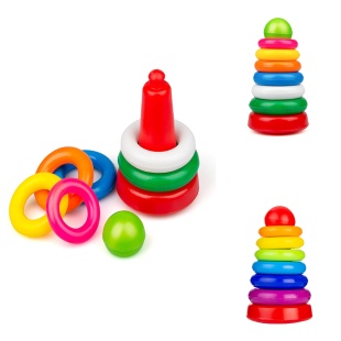 Пирамидка, 18х11 см, 7 детали, пластиковая, Colorplast - интернет-магазин optom-k.com