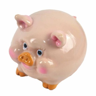 Копилка керамическая, 12 см, "Круглая свинка" - интернет-магазин optom-k.com