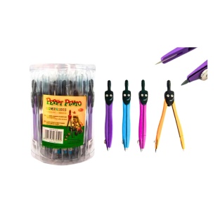 Циркуль, пластиковый, цветной, в чехле 4х13 см, Peppy Pinto - интернет-магазин optom-k.com