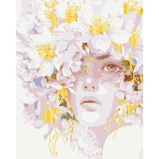 Картина по номерам, 40х50 см, с набором металлизированных красок и 3 кисточками, "Золотые тычинки" Картина по номерам, 40х50 см, с набором металлизированных красок и 3 кисточками, "Золотые тычинки" - интернет-магазин optom-k.com