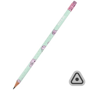 Карандаш графитный, НВ, трехгранный, с резинкой, "Feel Good", KITE канцелярия - интернет-магазин optom-k.com