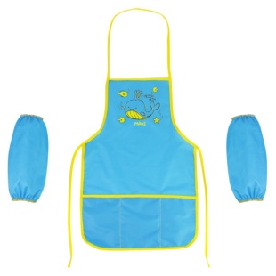 Фартук детский, 49х30 см, 4+ года, с нарукавниками, голубой, MAXI - интернет-магазин optom-k.com