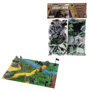 Набор солдатиков, 81 элемент, пластиковых, "Защитник", Colorplast - интернет-магазин optom-k.com