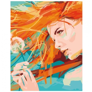 Картина по номерам, 40х50 см, с набором красок и 2 кисточками, "Солнечная девушка" - интернет-магазин optom-k.com