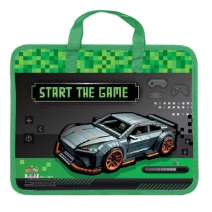 Папка-портфель, 32х26 см, пластиково-тканинна, з  ручками, "Supercar", Kidis - інтернет-магазин optom-k.com