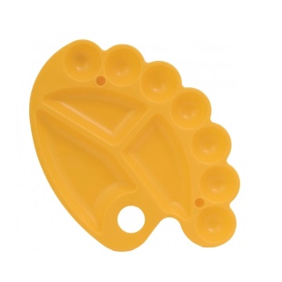 Палитра, 18х12.7х14 см, пластиковая, овальная, желтая, ECONOMIX - интернет-магазин optom-k.com