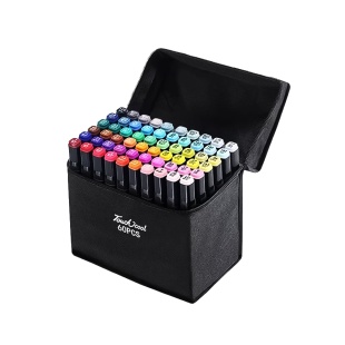 Набор скетч маркеров, 60 цветов, двусторонние, в тканевом чехле, Touch - интернет-магазин optom-k.com