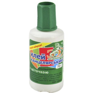 Клей канцелярский,  70 мл, с кисточкой, Эталон-С - интернет-магазин optom-k.com