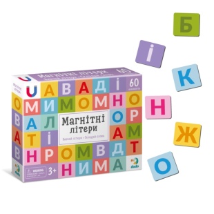 Алфавит магнитный, 60 элементов, украиноязычный, в коробке 18х4х24 см, DODO - интернет-магазин optom-k.com