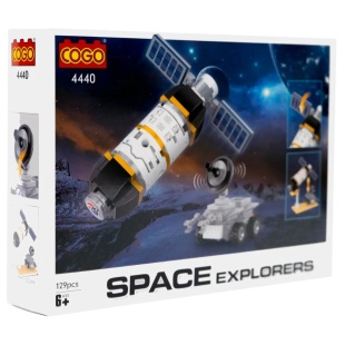 Конструктор, 129 деталей, в коробке 19х14х4 см, "Космическое путешествие. Станция", COGO - интернет-магазин optom-k.com