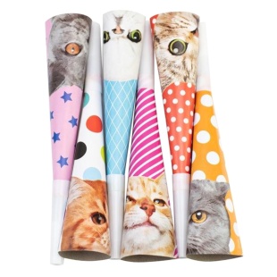 Набір горн-гудків для свисту, 6 штук, 19 см, кольори асорті, "Funny Cats", MAXI - інтернет-магазин optom-k.com