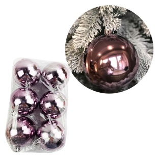 Шарик новогодний, 8 см, фиолетовый цвет, гальваника, Украина - интернет-магазин optom-k.com