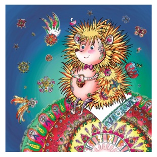 Алмазная мозаика, 21х25 см, на картоне 5D, "Ёжик" - интернет-магазин optom-k.com