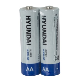 Спайка батарейок, 1.5 V, AА, 2 шт. в спайці, лужні, "Shrink 2 Alkaline", HYUNDAI - інтернет-магазин optom-k.com